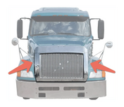 KOZAK Chrome Bug Deflector frame For Volvo VN VNL 1996-2003 Semi Truck Parts PLUS 2x 22 inch Wipers and and KOZAK Vest