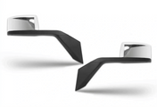 KOZAK Chrome Hood Mirrors (Left and Right Side) Pair With Mounting Kits & Fender and Bumper Corners Chrome Trim Set compatible with Volvo VNL 2016-2017 PLUS Logo, Wipers, Frame License Plate and Vest