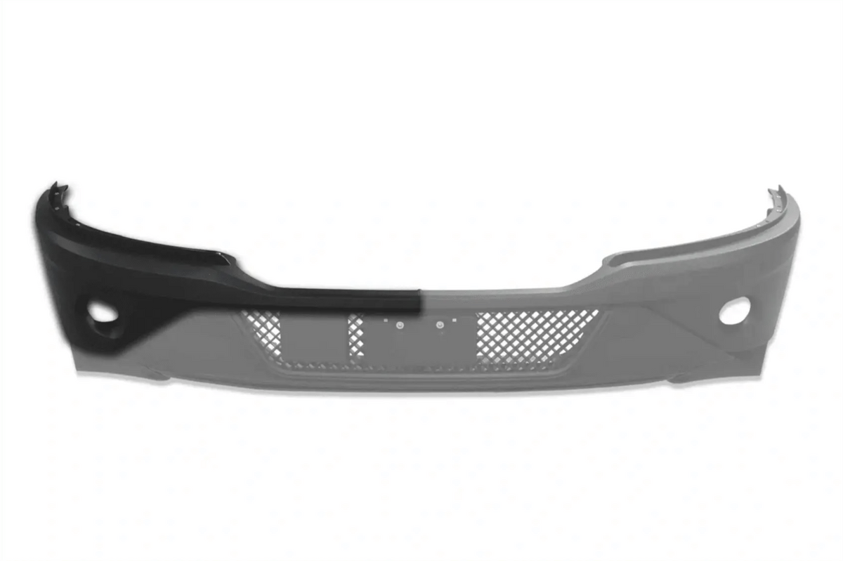 Kozak Black Plastic Bumper Cover Paint with Fog LAMP Hole (Passenger Right Side) for Kenworth T680 Next GEN 2022 2023+ Plus Logo, 2x22 Windshield Wipers and KOZAK Vest