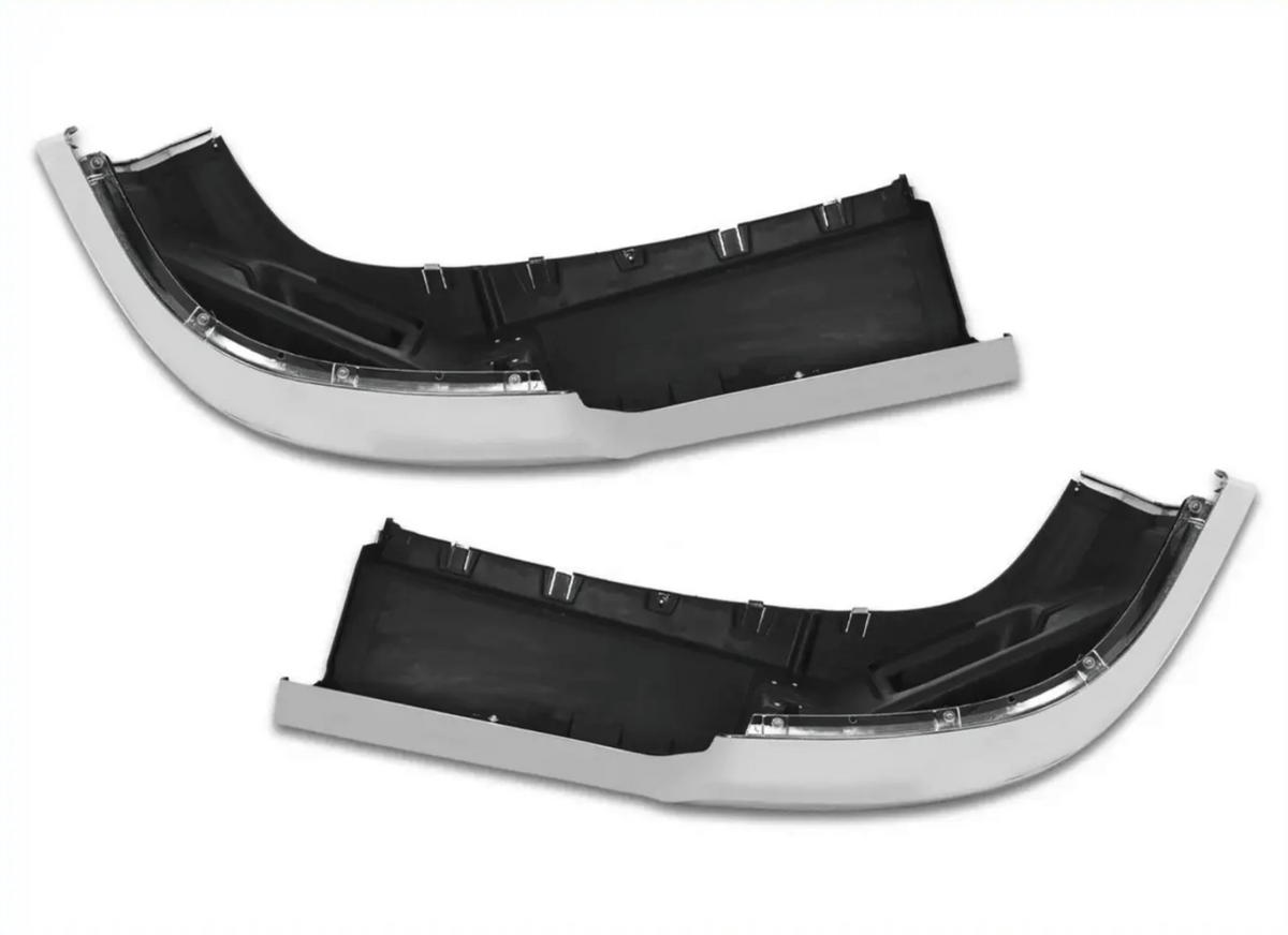Kozak Bumper Chrome Plastic Extension Corners (Driver Left & Passenger Right Side) Pair SET for Kenworth T680 - Tacoma Parts Corporation