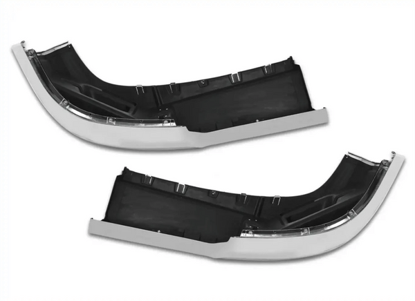 Kozak Bumper Chrome Plastic Extension Corners (Driver Left & Passenger Right Side) Pair SET for Kenworth T680 - Tacoma Parts Corporation