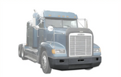 KOZAK Aftermarket Fiberglass Aero Bumper W/Fog Light Holes Fits Freightliner FLD120 SBA 1989-2007 PLUS Freightliner Logo, 2x22" Windshield Wipers and KOZAK Reflective Vest