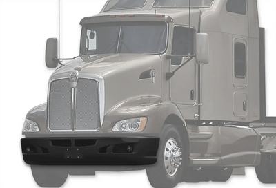 Kozak Black Plastic Bumper Extension Corner (Driver Left and Passenger Right Side) Pair Set for Kenworth T660 - Tacoma Parts Corporation