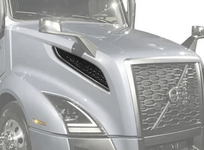 KOZAK Air Hood Vents Grille Set Compatible with Volvo VNL 2018 2019 2020 (Driver Left and Passenger Right Side) Plus Logo Emblem and KOZAK Vest