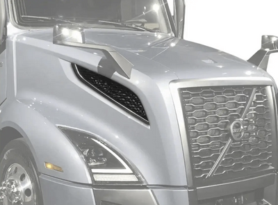 KOZAK Air Hood Vent Grille compatible with Volvo VNL 2018 2019 2020 (Passenger Right Side) PLUS Logo Emblem and KOZAK Vest