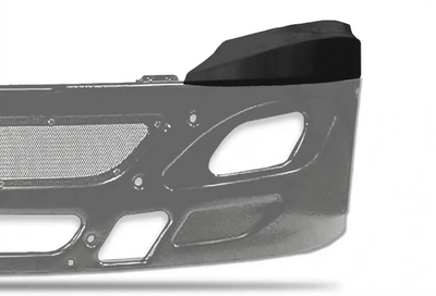 KOZAK Replacement Bumper Black Corner Left (Driver) Side For International Prostar Semi Truck PLUS International Logo Emblem, 2x Rear lights, 2x22" Windshield wipers, License Plate Frame and Vest