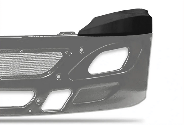 KOZAK Replacement Bumper Black Corner Left (Driver) Side For International Prostar Semi Truck PLUS International Logo Emblem, 2x Rear lights, 2x22" Windshield wipers, License Plate Frame and Vest