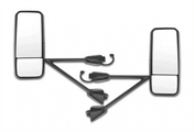 Kozak Black Door Mirror With Arms (Left Driver and Right Passenger Side) compatible with Kenworth T660 T600 T800 2008-2016 PLUS Kenworth Logo, 2x22" Windshield wipers and Kozak Reflective Vest