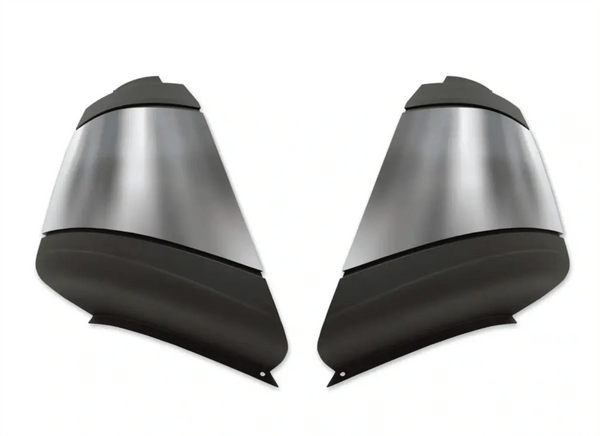 KOZAK PLASTIC Bumper End Corner Extension PAIR with Chrome Trim (Left Driver and Right Passenger Side) for International Prostar 2008-2015 PLUS International Logo, Windshield Wipers and KOZAK Vest