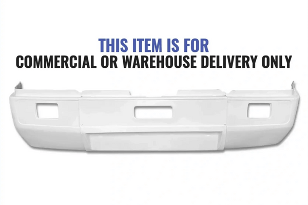 KOZAK Aftermarket Fiberglass Aero Bumper W/Fog Light Holes Fits Freightliner FLD120 SBA 1989-2007 PLUS Freightliner Logo, 2x22" Windshield Wipers and KOZAK Reflective Vest