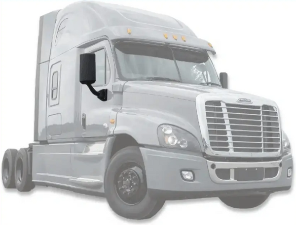 Kozak Black Heated Door Side Mirror Right (Passenger Side) for Freightliner Cascadia 2008-2017 PLUS Freightliner Logo Emblem, 2x 22 inch Windshield Wipers and KOZAK Reflective Vest included