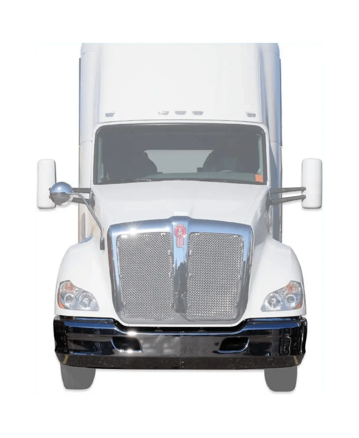 Kozak Bumper Chrome Plastic Extension Corners (Driver Left & Passenger Right Side) Pair SET for Kenworth T680 - Tacoma Parts Corporation