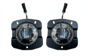Kozak PLASTIC Bumper Corners with Bezel Pair and LED Fog Light Set - (Driver Left & Passenger Right Side) Pair For Kenworth T680 PLUS Logo, 2x 22" Windshield wipers, License Plate Frame and Vest