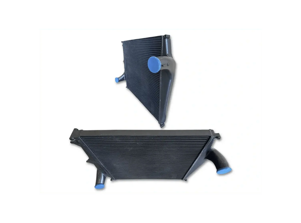 KOZAK Replacement Charge Air Cooler CACV0107Z046 / 20710399 for Volvo VNL 00-08, VN 98-99, VT 06-10, VNM 00-09 Plus Volvo Logo with Stripe, Wipers, 2X Trailer Tail Lights, License Plate Frame, Vest