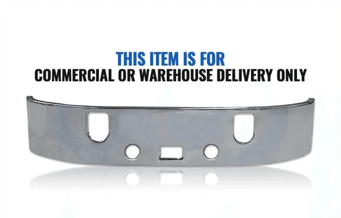 KOZAK Aftermarket Replacement 17” Chrome Bumper Wihtout Tow Center Wiht Fog Compatible with Mack Vision CX 2002+ PLUS 2x22" Windshield Wipers and KOZAK Vest