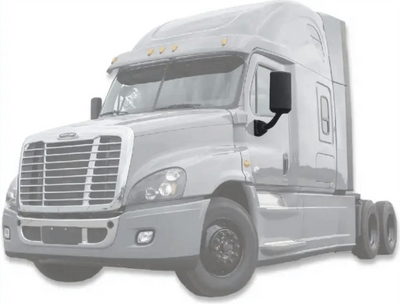 Kozak Replacement Black Heated Door Side Mirror Left Driver Side for Freightliner Cascadia 2008-2017 PLUS Freightliner Logo Emblem, 2x 22 inch Windshield Wipers and KOZAK Reflective Vest included