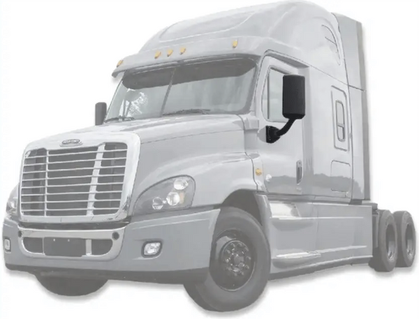 Kozak Replacement Black Heated Door Side Mirror Left Driver Side for Freightliner Cascadia 2008-2017 PLUS Freightliner Logo Emblem, 2x 22 inch Windshield Wipers and KOZAK Reflective Vest included