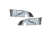 KOZAK Chrome STEEL Bumper Corner Pair Driver Left & Passenger Right Side for New Freightliner Cascadia 2018+ PLUS Logo, 2x 22" Windshield Wipers, License Plate Frame and Vest