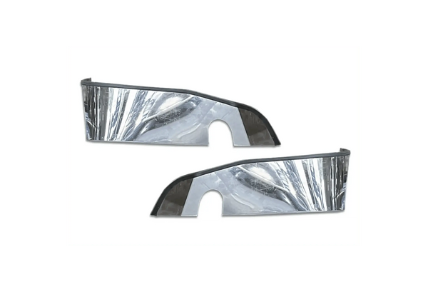 KOZAK Chrome STEEL Bumper Corner Pair Driver Left & Passenger Right Side for New Freightliner Cascadia 2018+ PLUS Logo, 2x 22" Windshield Wipers, License Plate Frame and Vest
