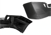 KOZAK Complete PLASTIC Bumper without Fog Lamp Hole for Freightliner Cascadia 2018+ with air flow deflector PLUS Freightliner Logo, 2x22" Wipers, License Plate Frame and KOZAK Vest