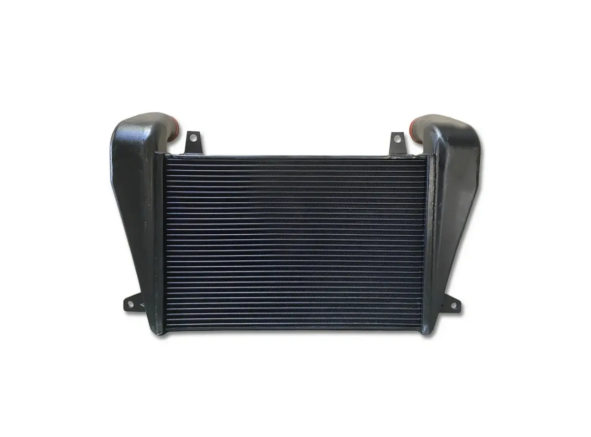KOZAK Charge Air Cooler For Freightliner FLD112 FLD120 FLD132 Conventional Cab (CACFR104, 0123132000) PLUS Logo, Wipers, License Plate Frame, 2x Trailer Tail Lights and Vest