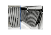 KOZAK Chrome Grille Assembly with Bug Net Screen For International 8600 Transtar Truck 2005 and newer PLUS International Logo, 2x22 inch Windshield wipers, License Plate Frame and KOZAK Vest