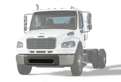 KOZAK Chrome Steel Front Center Bumper for Freightliner M2 Business Class 106 112 03-12 PLUS Freightliner Logo, 2x 22" Windshield wipers, License Plate Holder and Vest