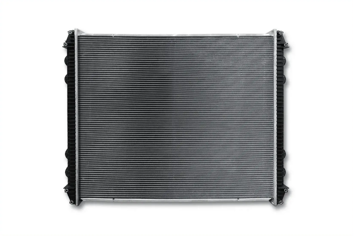 KOZAK Replacement Radiator (437157S) for Freightliner Century, Columbia, FL, FLD112 to FLD120 Series PLUS Logo, Wipers, License Plate Frame, 2x Trailer Tail Lights and Vest