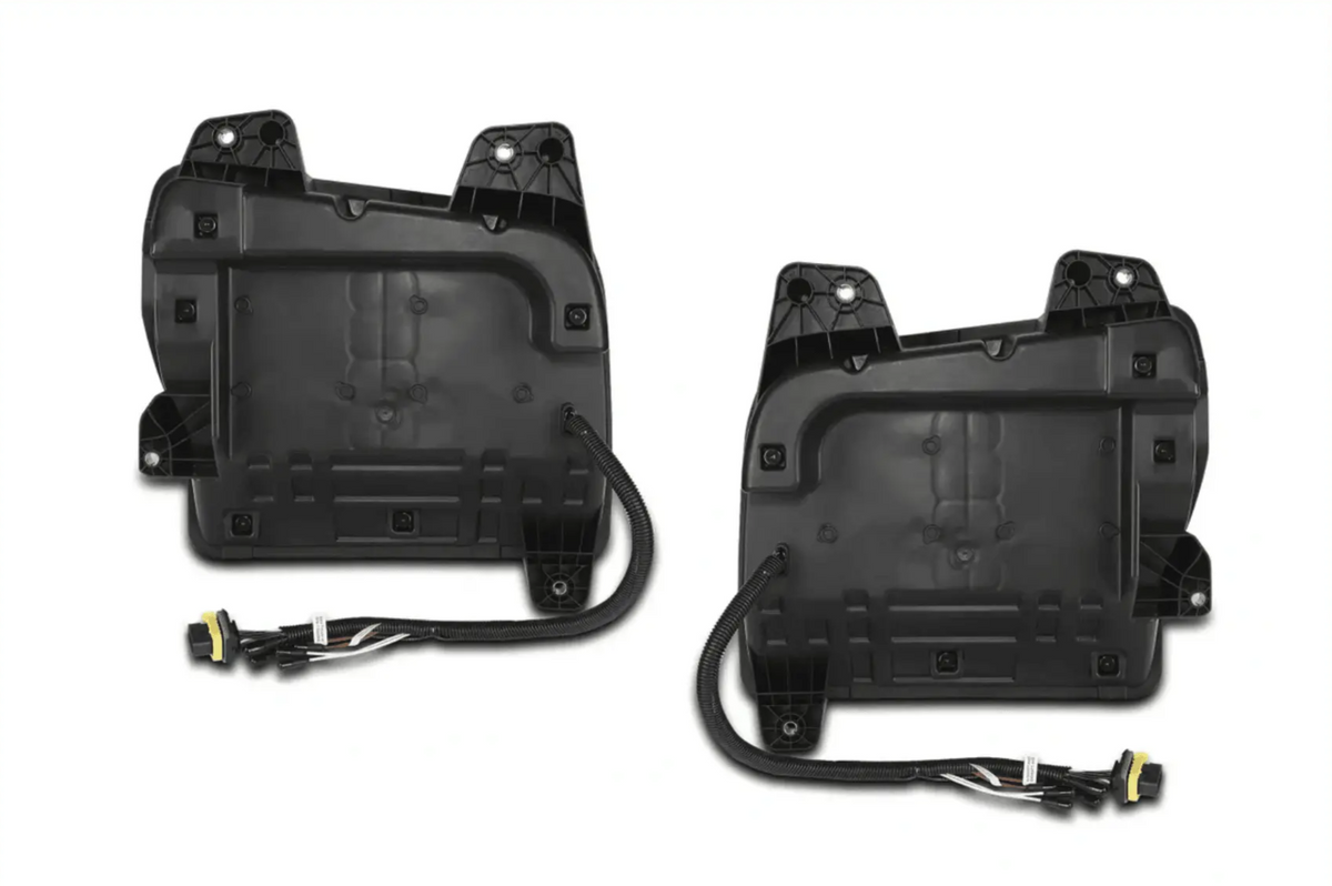 KOZAK LED DRL Sequential Turn Signal Headlights Black Pair (Driver Left & Passenger Right Side) for KENWORTH W990 2019-2022 PLUS Logo, Windshield Wipers and Vest