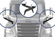 KOZAK Chrome Hood Mirrors Assembly Set (Driver Left and Passenger Right Side) with Mounting Kit For Freightliner Cascadia 2018+ PLUS Logo, Windshield Wipers, Frame License Plate and KOZAK Vest