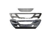 KOZAK Replacement PLASTIC Center Bumper Cover with Stainless Steel Trim and Grille Screen for International Prostar 2008-2015 PLUS Logo, Wipers, License Plate Frame and KOZAK Vest