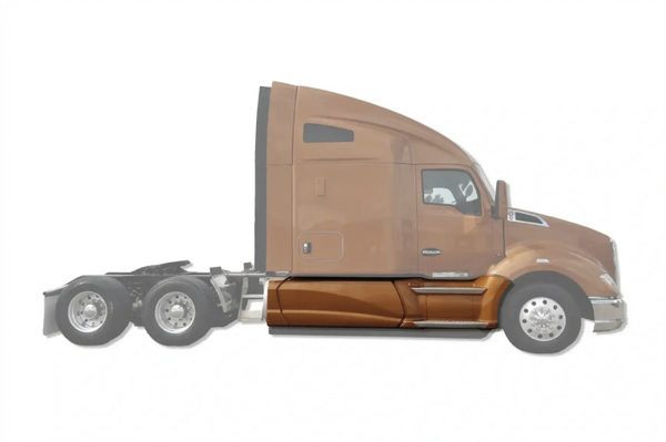 KOZAK Aftermarket Replacement Fairing Skirt Panel Right (Passenger Side) SET (Rear Fairing Panel 80" (203 cm) Compatible With Kenworth T680 PLUS Logo, 2x Steps, 2x22" Wipers and KOZAK Reflective Vest