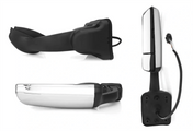 Kozak Replacement Chrome Heated Door Side Mirror Right Passenger Side for Freightliner Cascadia 2008-2017 PLUS Freightliner Logo Emblem, Kozak Vest and 2x 22 inch Windshield Wipers included