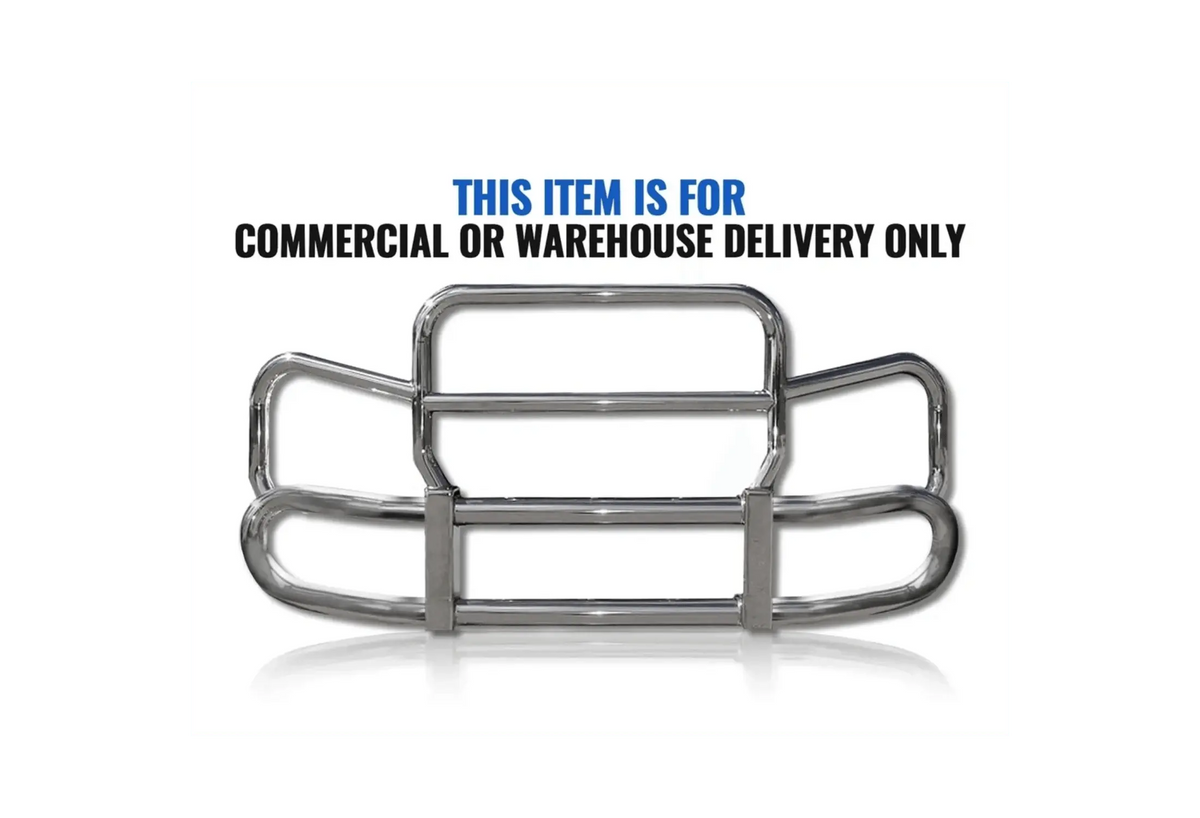 Grille Deer Moose Brush Bumper Guard Herd 300 for Freightliner FL 114 SD SBA 2012-2022 Truck PLUS Brackets, 22" LED Bar 120W, Logo, 2x 22" Windshield Wipers, KOZAK Reflective Vest