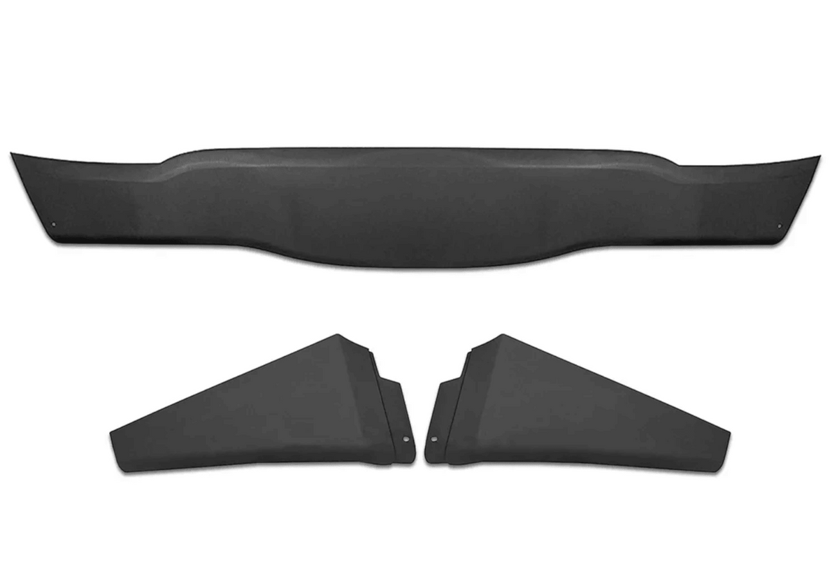KOZAK Complete PLASTIC Bumper without Fog Lamp Hole for Freightliner Cascadia 2018+ with air flow deflector PLUS Freightliner Logo, 2x22" Wipers, License Plate Frame and KOZAK Vest