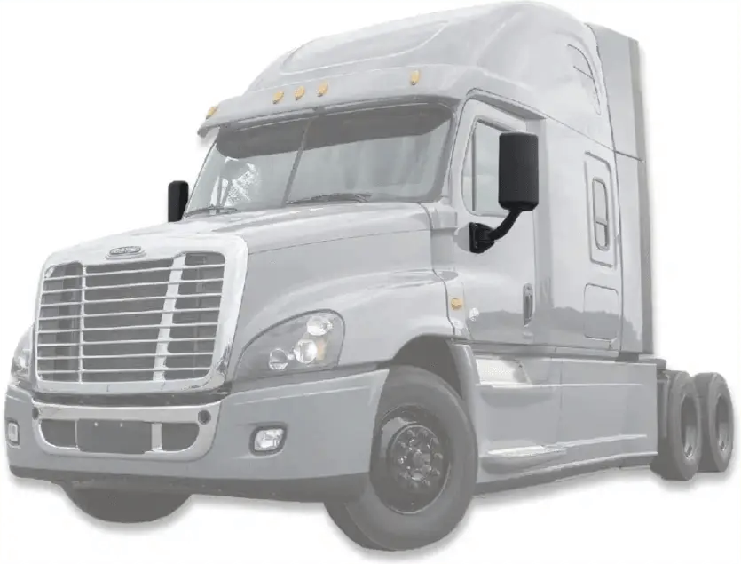 Kozak Replacement Black Heated Door Side Mirrors pair SET (Left Driver and Right Passenger Side) for Freightliner Cascadia 2008-2017 PLUS Logo Emblem, 2x 22 inch Windshield Wipers and KOZAK Vest