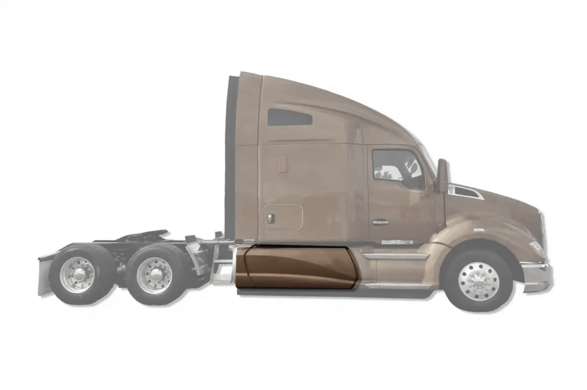 Fairing Skirt Panel 80" (203 cm) Right Passenger Side w/tube Compatible With Kenworth T680 2013-2021 Semi Truck PLUS Logo, 2x22" Windshield Wipers and KOZAK Reflective Vest