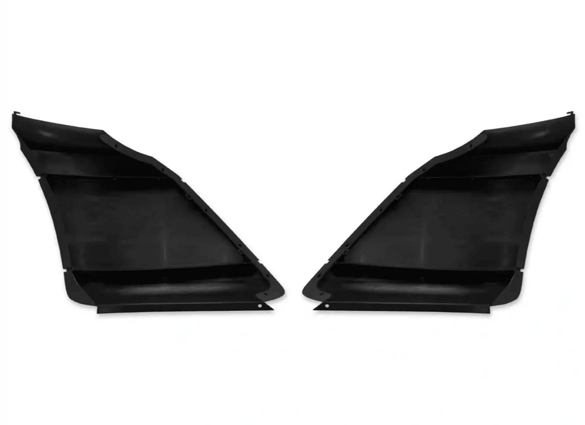 KOZAK PLASTIC Bumper End Corner Extension PAIR with Chrome Trim (Left Driver and Right Passenger Side) for International Prostar 2008-2015 PLUS International Logo, Windshield Wipers and KOZAK Vest