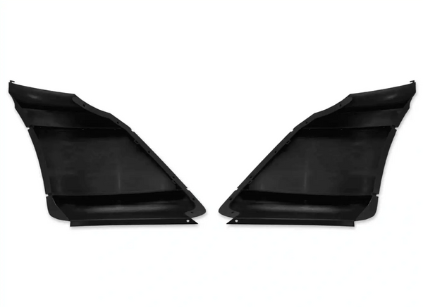 KOZAK PLASTIC Bumper End Corner Extension PAIR with Chrome Trim (Left Driver and Right Passenger Side) for International Prostar 2008-2015 PLUS International Logo, Windshield Wipers and KOZAK Vest