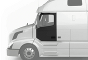 KOZAK Left DOOR ASSEMBLY FRONT (Driver Side) Compatible With Volvo VNL 2004-2017 PLUS Volvo Logo with stripe, 2x 22" Windshield Wipers, License Plate Frame and Vest