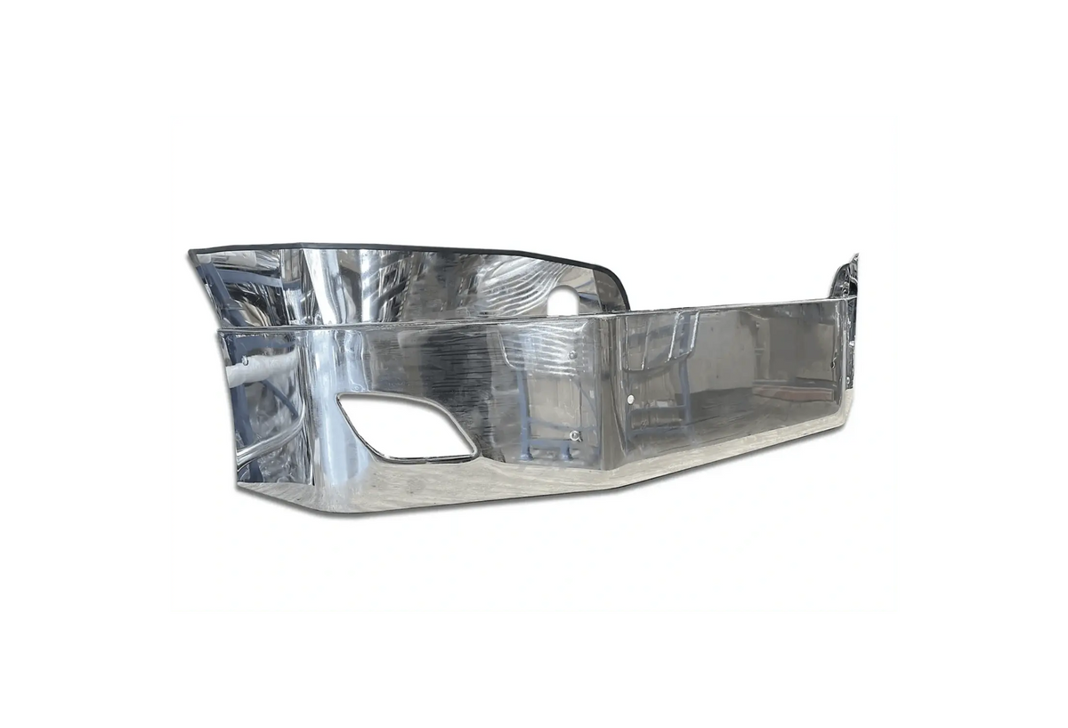 KOZAK Chrome STEEL 16" Bumper with Fog Lamp Hole for New Freightliner Cascadia 2018+ PLUS Logo, 2x 22" Windshield Wipers, License Plate Frame and Vest