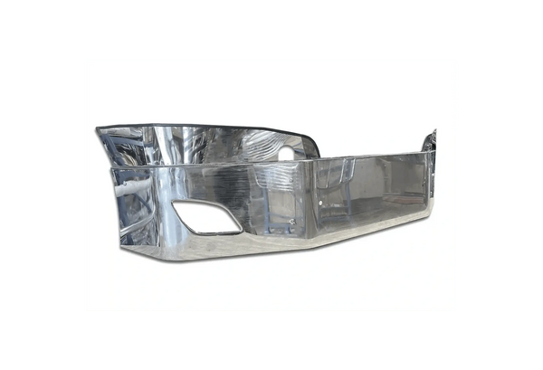 KOZAK Chrome STEEL 16" Bumper with Fog Lamp Hole for New Freightliner Cascadia 2018+ PLUS Logo, 2x 22" Windshield Wipers, License Plate Frame and Vest