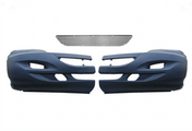 KOZAK Replacement Bumper With Fog Lights Holes (Left Driver Side and Right Passenger Side) with Brackets International Prostar Trucks PLUS International Logo Emblem, 2x 22" Windshield wipers and Kozak Vest