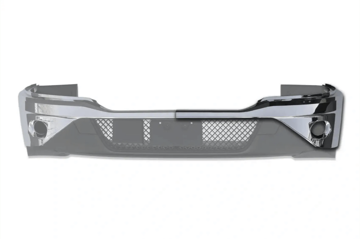Kozak Chrome Bumper Cover with Fog LAMP Hole (Driver Left Side) for Kenworth T680 Next GEN 2022 2023+ Plus Logo, 2x22 Windshield Wipers and KOZAK Vest