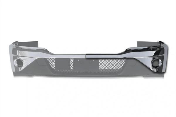 Kozak Chrome Bumper Cover with Fog LAMP Hole (Driver Left Side) for Kenworth T680 Next GEN 2022 2023+ Plus Logo, 2x22 Windshield Wipers and KOZAK Vest