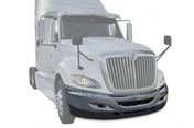 KOZAK PLASTIC Bumper SET With Fog Lights Holes & Chrome Trim SET (Left Driver & Right Passenger Side) with Brackets For International Prostar Trucks PLUS Logo, 2x Wipers, License Plate Frame and Vest