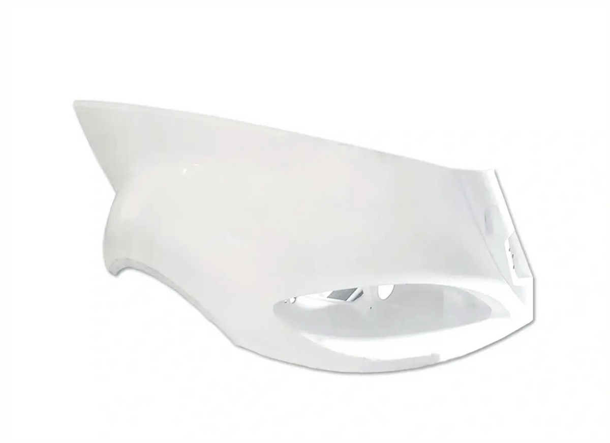 KOZAK Fiberglass Hood Fender (Passenger Right Side) With Chrome Hood Mirror Pair For International Prostar 2006-2017 PLUS Logo, 2x 22" Windshield wipers, License Plate Frame and Vest