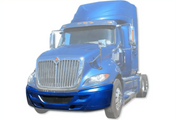KOZAK PLASTIC Bumper SET: Center Bumper Cover & End Corner Extension PAIR (Left and Right Side) with Grille Screen for International Prostar 2008-2015 PLUS Logo, Wipers, License Plate Frame and Vest