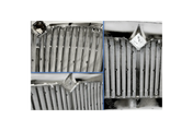 KOZAK Chrome Grille Assembly with Bug Net Screen For International 8600 Transtar Truck 2005 and newer PLUS International Logo, 2x22 inch Windshield wipers, License Plate Frame and KOZAK Vest