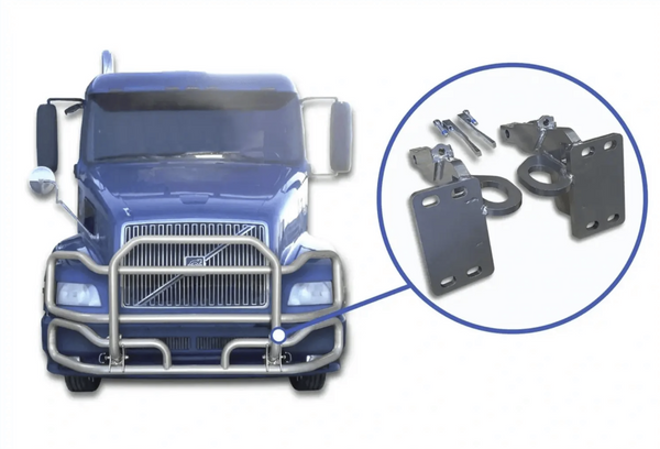 KOZAK Bumper Deer Moose Brush Guard Brackets Mounting Hardware Set Compatible with EX-Guard Volvo VNL 1999-2003 - Plus Vest